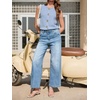 image:imageCicy Bell Womens Wide Leg Jeans High Waisted Stretchy Baggy Denim PantsBaby Blue