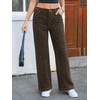 image:imageCicy Bell Womens Wide Leg Jeans High Waisted Stretchy Baggy Denim PantsBrown Leopard Print