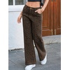 image:imageCicy Bell Womens Wide Leg Jeans High Waisted Stretchy Baggy Denim PantsBrown Leopard Print
