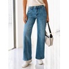 image:imageCicy Bell Womens Wide Leg Jeans High Waisted Stretchy Baggy Denim PantsDark Blue