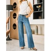 image:imageCicy Bell Womens Wide Leg Jeans High Waisted Stretchy Baggy Denim PantsDark Blue