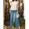 image:imageCicy Bell Womens Wide Leg Jeans High Waisted Stretchy Baggy Denim PantsDark Blue