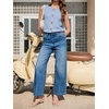 image:imageCicy Bell Womens Wide Leg Jeans High Waisted Stretchy Baggy Denim PantsLight Blue