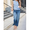 image:imageCicy Bell Womens Wide Leg Jeans High Waisted Stretchy Baggy Denim PantsLight Blue