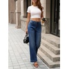 image:imageCicy Bell Womens Wide Leg Jeans High Waisted Stretchy Baggy Denim PantsNavy