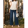image:imageCicy Bell Womens Wide Leg Jeans High Waisted Stretchy Baggy Denim PantsNavy Blue
