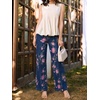 image:imageCicy Bell Womens Wide Leg Jeans High Waisted Stretchy Baggy Denim PantsRedblue