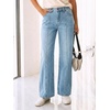 image:imageCicy Bell Womens Wide Leg Jeans High Waisted Stretchy Baggy Denim PantsWash Blue