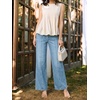 image:imageCicy Bell Womens Wide Leg Jeans High Waisted Stretchy Baggy Denim PantsWash Blue