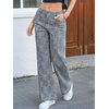 image:imageCicy Bell Womens Wide Leg Jeans High Waisted Stretchy Baggy Denim PantsWhite Leopard Print