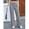 image:imageCicy Bell Womens Wide Leg Jeans High Waisted Stretchy Baggy Denim PantsWhite Leopard Print