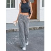 image:imageCicy Bell Womens Wide Leg Jeans High Waisted Stretchy Baggy Denim PantsWhite Leopard Print