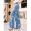 image:imageCicy Bell Womens Wide Leg Jeans High Waisted Stretchy Baggy Denim PantsYellowblue