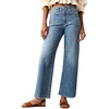 image:imageCicy Bell Womens High Waisted Cropped Jeans Straight Leg Raw Hem Denim PantWash Blue