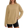 image:imageCicy Bell Womens Oversized Long Sleeve T Shirts Casual Crewneck Trendy Tunic Tops 2025 Loose Fit Basic TeesKhaki