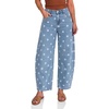 image:imageCicy Bell Womens Polka Dot Barrel Jeans Baggy Wide Leg Denim PantsPolka Dots Light Blue
