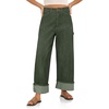 image:imageCicy Bell Womens Striped Wide Leg Jeans Baggy Cuffed Denim PantsArmy Green