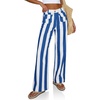 image:imageCicy Bell Womens Striped Wide Leg Jeans High Waist Denim PantsBlue