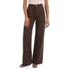 image:imageCicy Bell Womens Wide Leg Jeans Argyle Printed High Waisted Denim PantsBrown Leopard Print