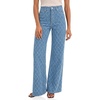 image:imageCicy Bell Womens Wide Leg Jeans Argyle Printed High Waisted Denim PantsSky Blue