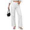 image:imageCicy Bell Womens Wide Leg Jeans High Waisted Straight Leg Denim PantsWhite
