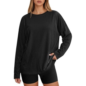 image:imageCicy Bell Womens Oversized Long Sleeve T Shirts Casual Crewneck Trendy Tunic Tops 2025 Loose Fit Basic TeesBlack