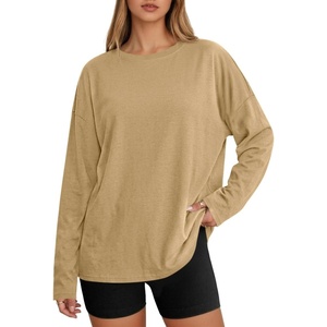image:imageCicy Bell Womens Oversized Long Sleeve T Shirts Casual Crewneck Trendy Tunic Tops 2025 Loose Fit Basic TeesKhaki