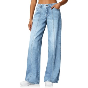 image:imageCicy Bell Womens Wide Leg Jeans High Waisted Stretchy Baggy Denim PantsBaby Blue