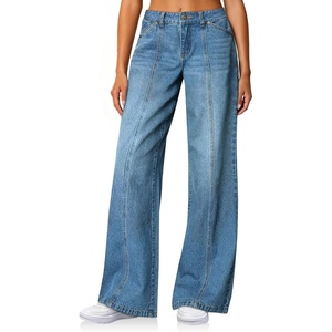 image:imageCicy Bell Womens Wide Leg Jeans High Waisted Stretchy Baggy Denim PantsJean Blue
