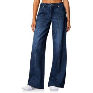 image:imageCicy Bell Womens Wide Leg Jeans High Waisted Stretchy Baggy Denim PantsNavy