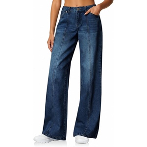 image:imageCicy Bell Womens Wide Leg Jeans High Waisted Stretchy Baggy Denim PantsNavy Blue