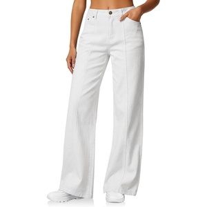 image:imageCicy Bell Womens Wide Leg Jeans High Waisted Stretchy Baggy Denim PantsWhite