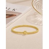 image:imageCicy Bell Beaded Bracelets for Women 18k Gold Plated Initial Letter BraceletGold M