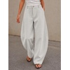 image:imageCicy Bell Womens Barrel Dress Pants High Waisted Wide Leg Work TrousersApricot
