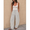 image:imageCicy Bell Womens Barrel Dress Pants High Waisted Wide Leg Work TrousersApricot
