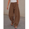 image:imageCicy Bell Womens Barrel Dress Pants High Waisted Wide Leg Work TrousersDark Brown