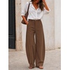 image:imageCicy Bell Womens Barrel Dress Pants High Waisted Wide Leg Work TrousersDark Brown