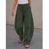 image:imageCicy Bell Womens Barrel Dress Pants High Waisted Wide Leg Work TrousersDeep Green