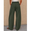 image:imageCicy Bell Womens Barrel Dress Pants High Waisted Wide Leg Work TrousersDeep Green