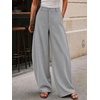 image:imageCicy Bell Womens Barrel Dress Pants High Waisted Wide Leg Work TrousersGrey