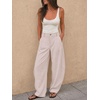image:imageCicy Bell Womens Barrel Dress Pants High Waisted Wide Leg Work TrousersLight Pink