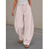 image:imageCicy Bell Womens Barrel Dress Pants High Waisted Wide Leg Work TrousersLight Pink