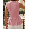 image:imageCicy Bell Womens Pleated Peplum Tank Tops Fitted Blouses Fall SweatersBean Paste