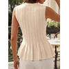 image:imageCicy Bell Womens Pleated Peplum Tank Tops Fitted Blouses Fall SweatersBeige