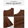 image:imageCicy Bell Womens Pleated Peplum Tank Tops Fitted Blouses Fall SweatersBrown
