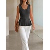 image:imageCicy Bell Womens Pleated Peplum Tank Tops Fitted Blouses Fall SweatersCute Black