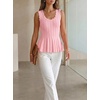 image:imageCicy Bell Womens Pleated Peplum Tank Tops Fitted Blouses Fall SweatersCute Pink