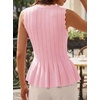 image:imageCicy Bell Womens Pleated Peplum Tank Tops Fitted Blouses Fall SweatersCute Pink
