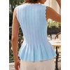 image:imageCicy Bell Womens Pleated Peplum Tank Tops Fitted Blouses Fall SweatersCute Sky Blue