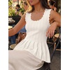 image:imageCicy Bell Womens Pleated Peplum Tank Tops Fitted Blouses Fall SweatersCute White